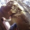 Main problem on a boulder near a vernal pool.  Extensions area.