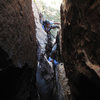 Looking down out of the 3rd pitch chimney(first part of it).