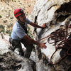 Top of the 3rd pitch at the belay.