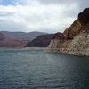 Draught.  Lake Mead, 2004.  Probably worse now.  Hard to tell on photo but water level was down about 80 feet.