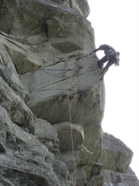 SF on the Arete on pitch 1. Oct. 09