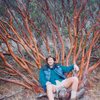 Sitting comfortably in a grand manzanita specimen