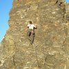 Floyd Hayes leading Sunset Face Left 5.9. Photo by Marta Hayes.