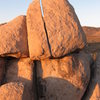 Straight on view of Grit Roof from South Horror Rock. 