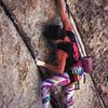 Neil Cannon looking stylish on Fallen Arches (5.13a), Little Cottonwood Canyon<br>
<br>
Photo by Steve Kauffman