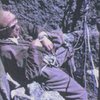 Historic photo.. P.Ross on day two (bivy site) on the first British ascent of the Bonatti Pillar Aguille Dru 1958.