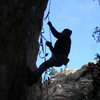 Luke Childers working the old aid techniques while cleaning his new project at "The Primo Wall."  