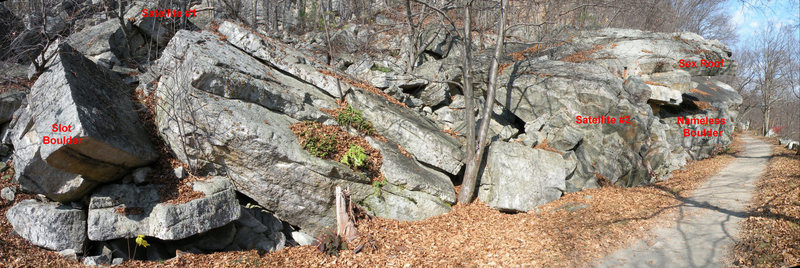 The Nameless area boulders