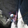 Natalie Brechtel floats up Millenium Madness circa September 9, 2007. You won't find many sport climbers here.