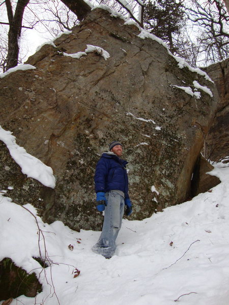 Z at the base of 87th on a cold late december hike.