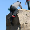 Al on the boulders on the road at the north end. 12-27-09<br>
