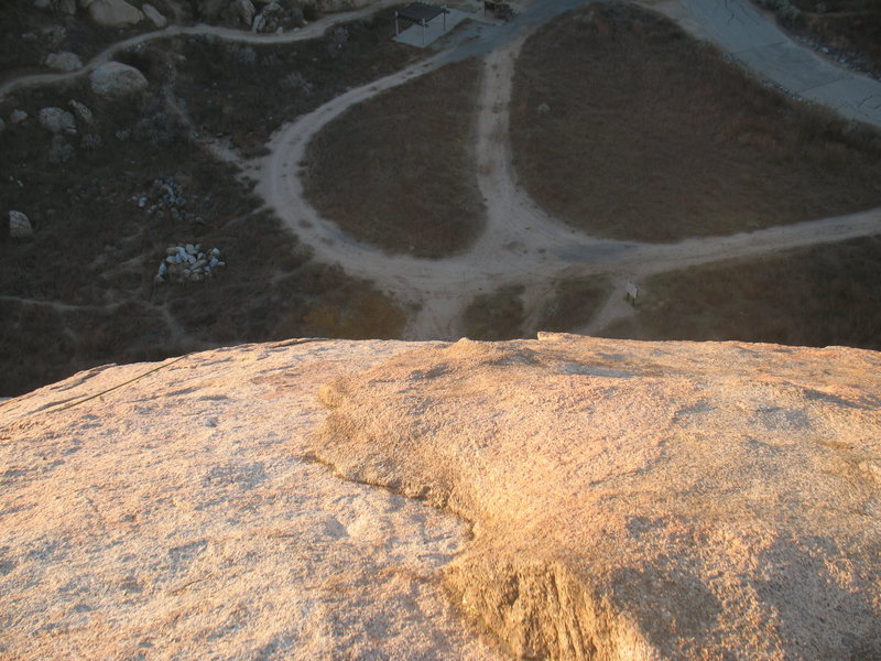 The view down from atop the main slab, Big Rock