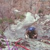 Hugh Thompson following the second pitch on the First Ascent April 1972. On Sight Ground up... Photo Paul Ross