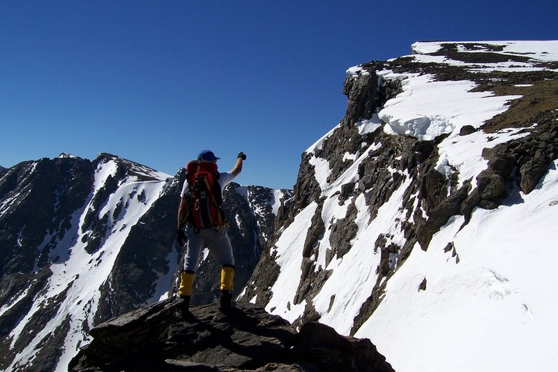 Checking out a cornice on Taylor, RMNP. 2005