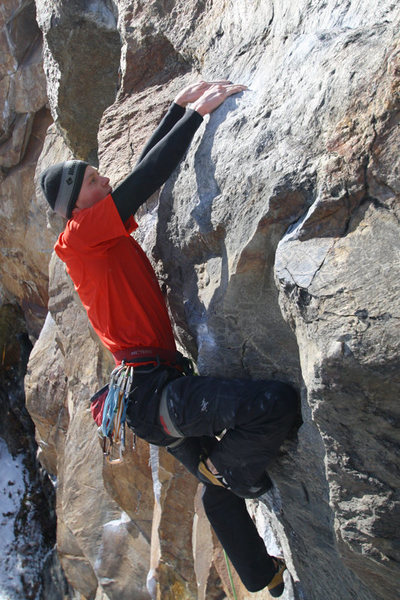 otey finishing a lap on peanut man, one of his favorite routes at rumney