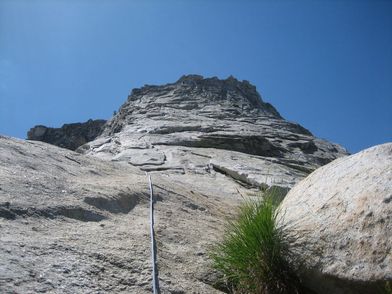 Julia belaying me from about 3/4 of the way up