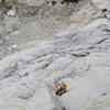 Owen up high with 100' of fingers on pitch 5