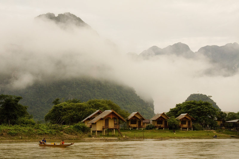 Fog hiding the Pha Deang Mountains