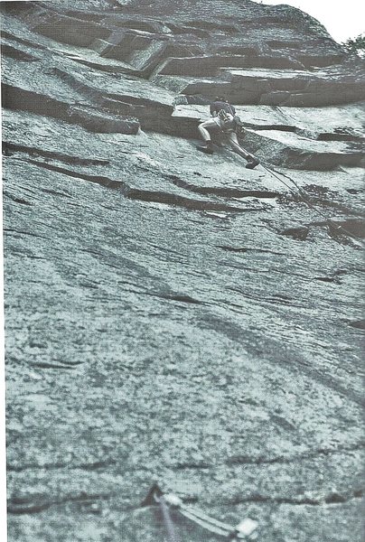 Ed Webster on the first ascent of the Missing Link.July 1976. Photo P.Ross