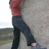 Moving into the crux of Peppertree Right, V4