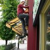 Climbing "Between a brick and a cinder block" in Penticton, BC, Canada