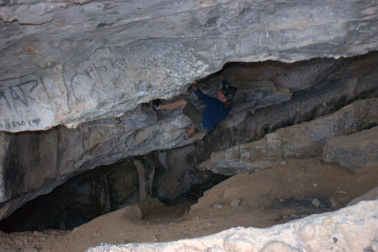 Bouldering in a cave in mexico.<br>
