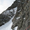 Me leading on the Direct East Ridge of Mt. Bancroft.