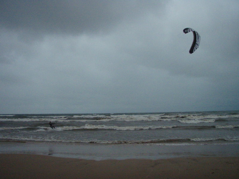 Erik out Kitesurfing on Lake Michigan 9/4/2008