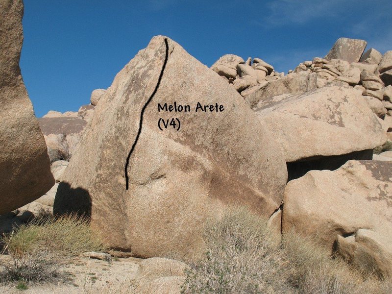 Melon Arete (V4), Joshua Tree NP