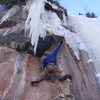 E.M. pulling the roof of Stemcicle.  The pillar has not formed enough to send the route direct.