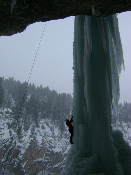 Ice Palace, Anjie toproping.