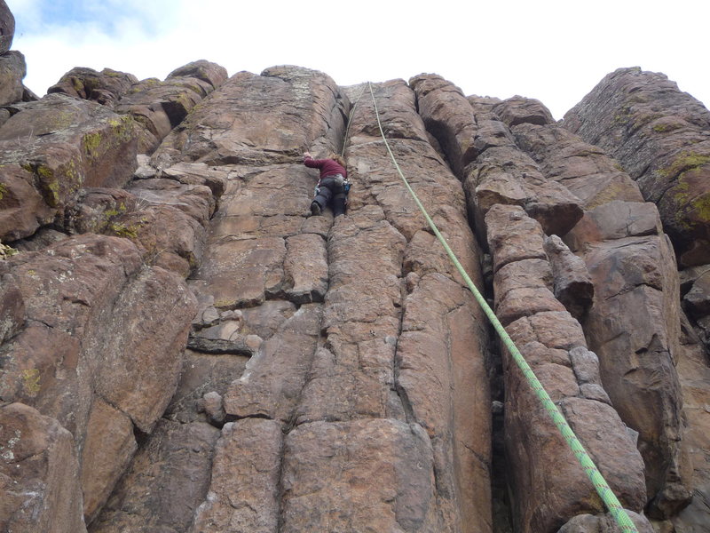 CM enjoying the nice crack squeezed between bolt lines.