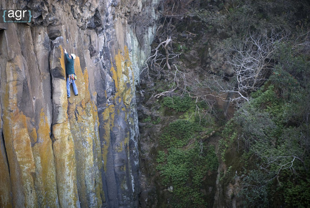 Unknown climber at the Grotto