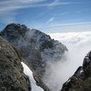 Third Peak (lowest), Lost Peak (middle), and The Wedge (highest) and as seen near to far, from the summit of Dingleberry on January 30, 2010. 