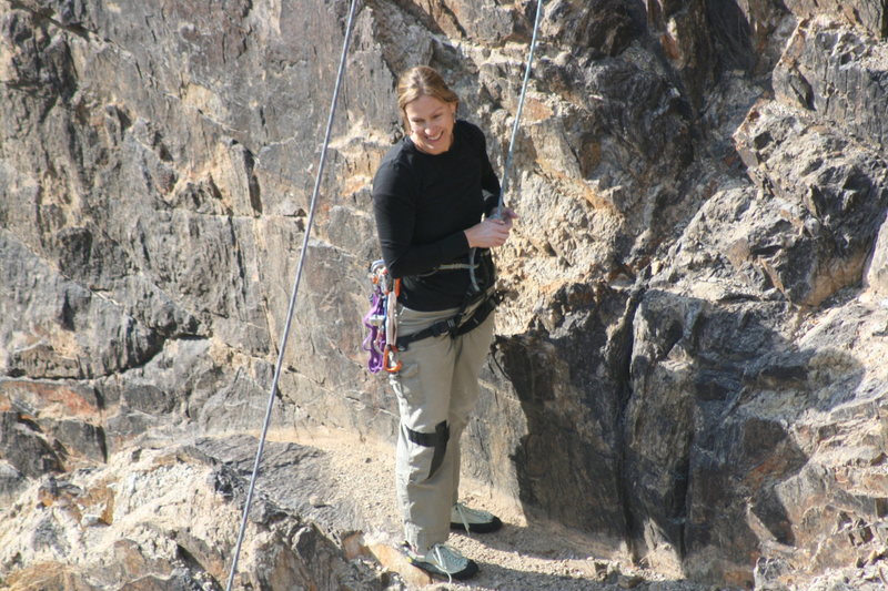 Noelle with a nice smile after a good climb.