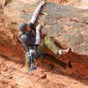 This is the crux, bouldery, first move on the route.