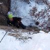 Getting Tenacious for the crux exit moves. Photo by Dave Mills. 