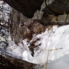 looking down from the belay... thats my dad... ernie