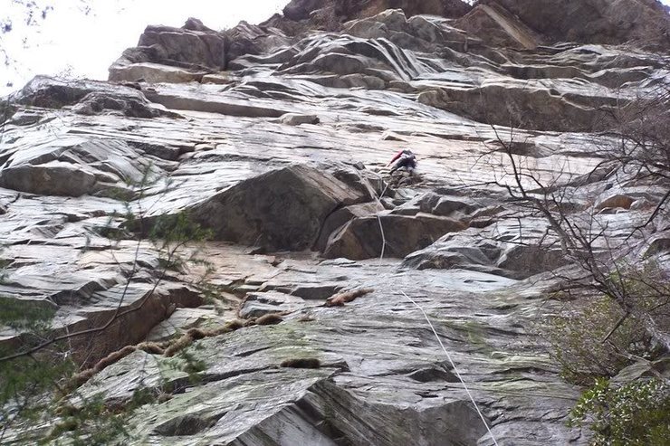 GB on an early recon ascent of the large Zen Canyon wall.