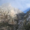 Looking up at one of Dingleberry's false summits while approaching from the West.