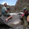 Vali and Mike filming the white water sequence for A Gorgeous Day. FoleyPhoto