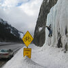 Christian Burrell on lovely roadside ice in Provo Canyon. Yeah!