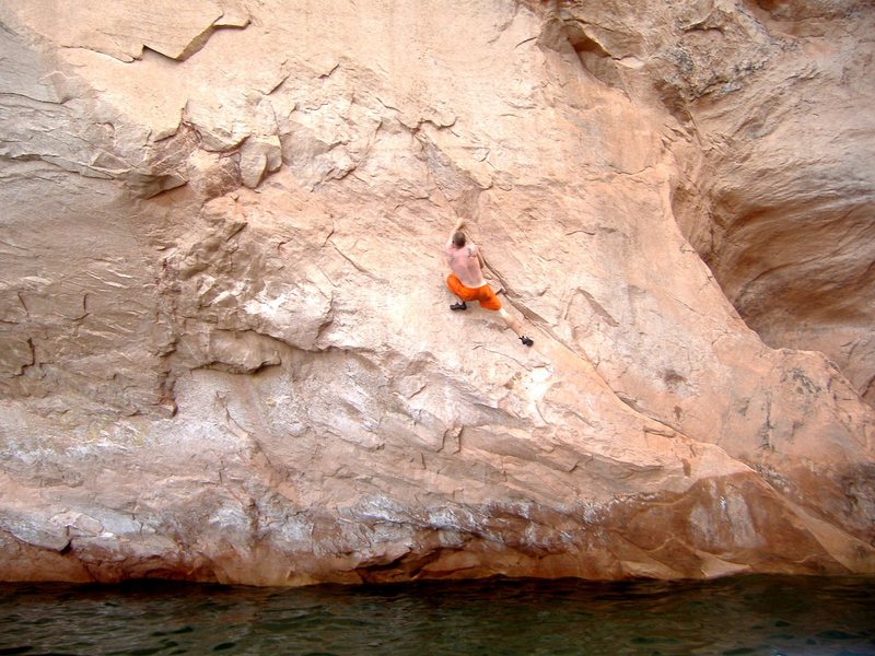 Deep water bouldering at Lake Powell, UT.