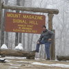 Highpoint of Arkansas.  At 2,753 feet above sea level, Mt Magazine is almost 3,000 feet lower than my back deck in Colorado.