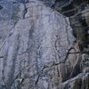 Robin rappels down I Scream (5.13a R). Roadrunner takes the obvious left crack up into the niche.