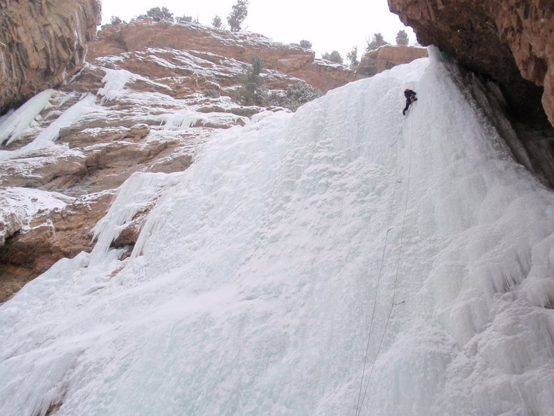 Wider pic of the Hidden area showing upper right ice and exit.  Ice looks better than it is in reality.