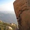 Johnny W. lookin' smooth on Pit Bull, 5.10d - Mt. Woodson, CA, Jan. 2010