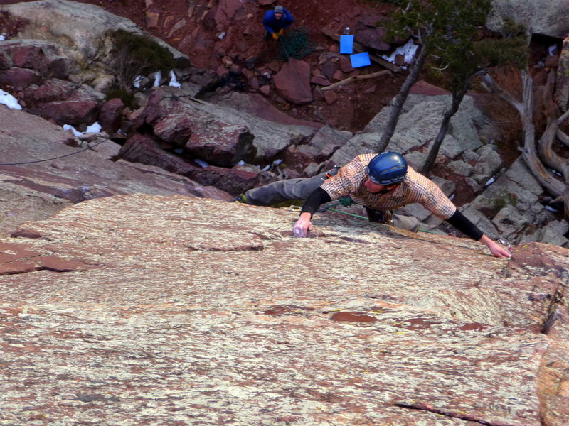 Just past the first bolt on Iron Pony. Photo: Lisa Apprill.