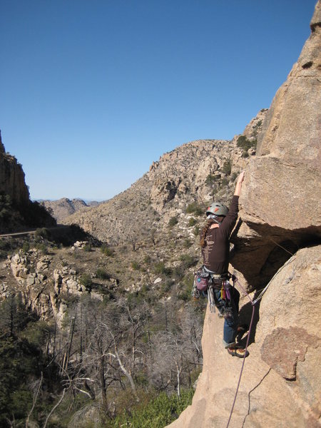 Jen on the second ascent.