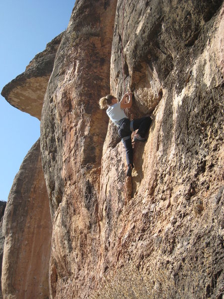 The sketchy clipping block at the first bolt.